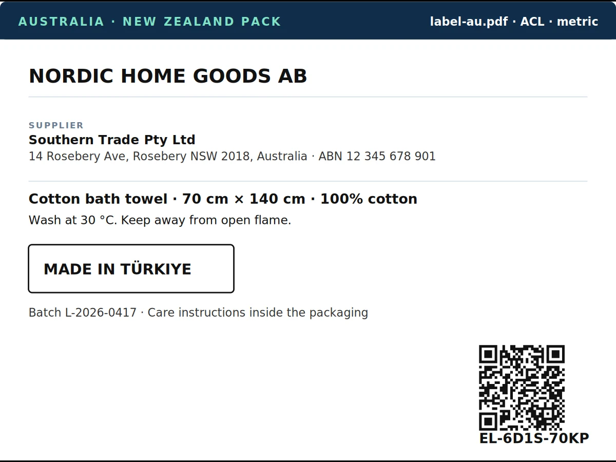 Example of the label this guide describes