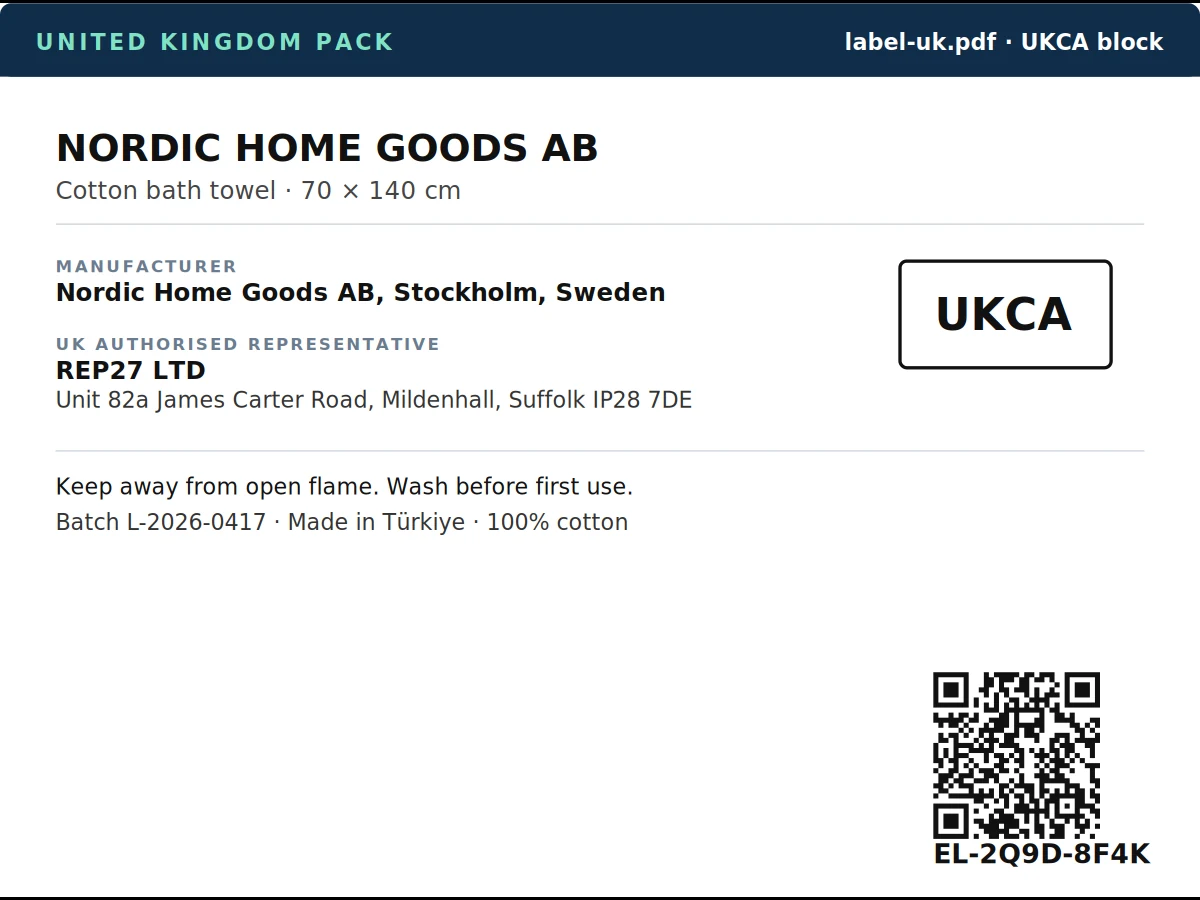 Example of the label this guide describes
