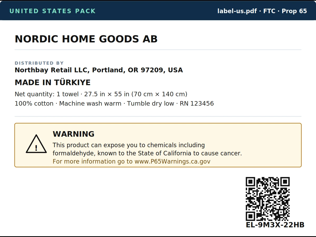 Example of the label this guide describes